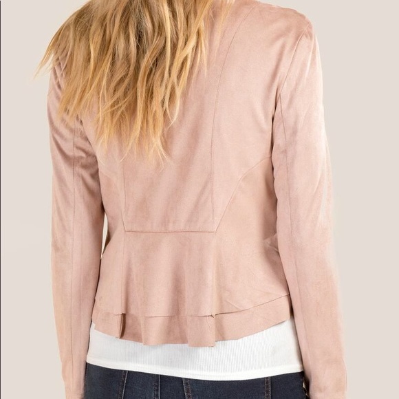 Francesca’s PEYTON FAUX SUEDE MOTO JACKET - Picture 2 of 8